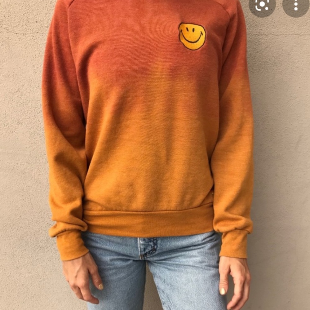 Aviator Nation Embroidered Smiley Crewneck Sweatshirt